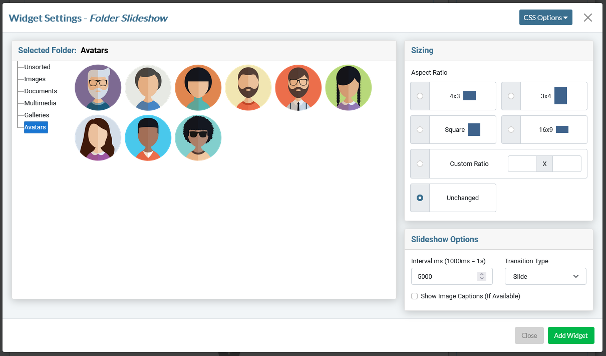 Folder Slideshow Settings